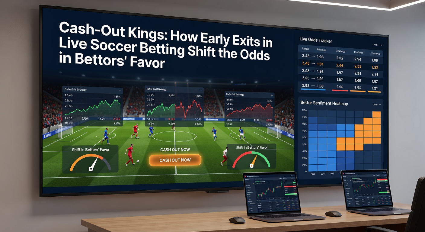 Graph illustrating cash-out ROI curves peaking early in soccer matches, with live odds fluctuating wildly post-goal