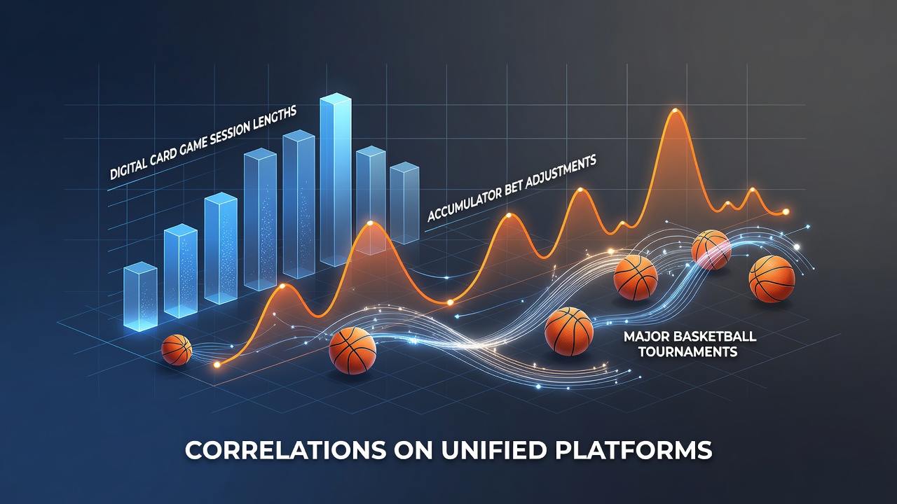 Digital card game interface on a unified betting platform showing session timers alongside live basketball accumulator options