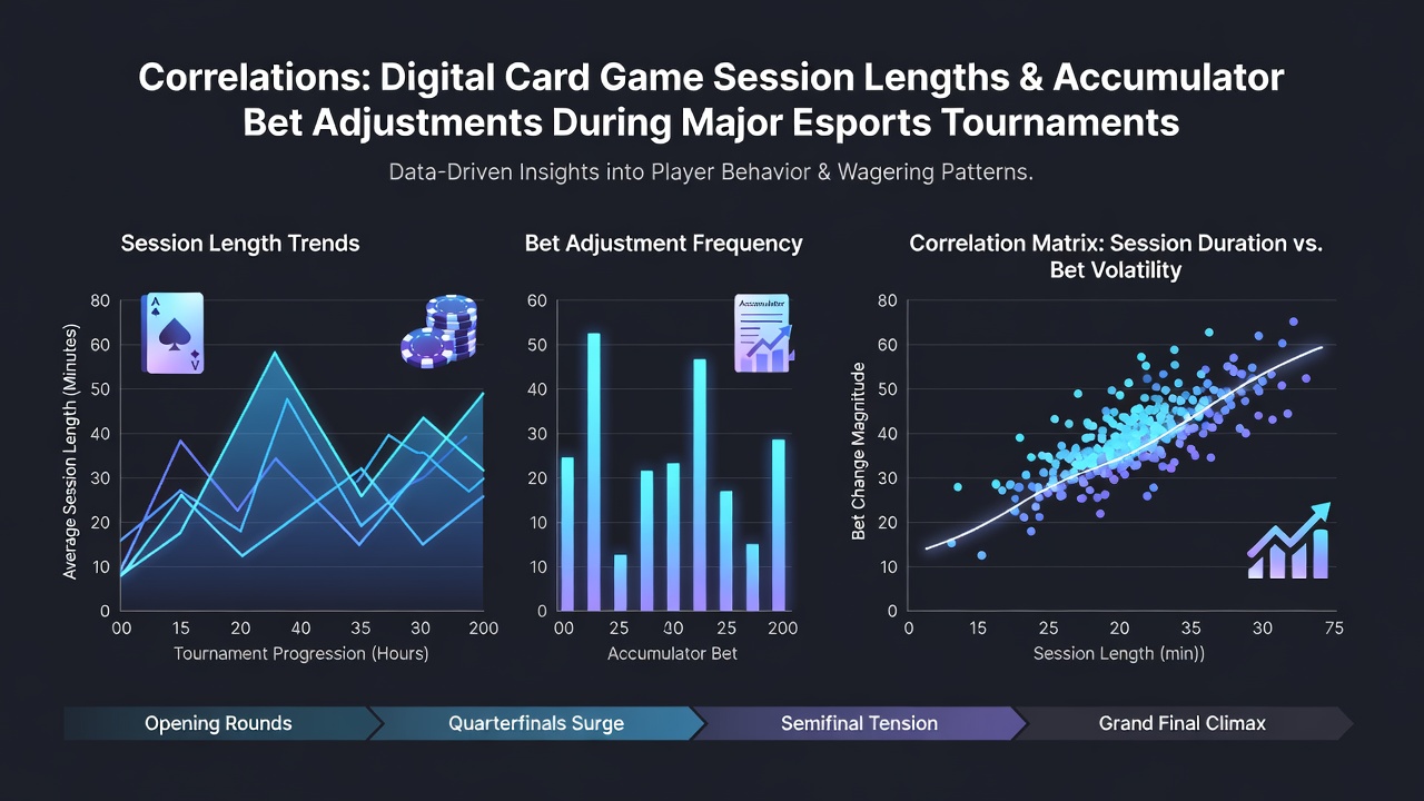 Analytics dashboard displaying session length metrics next to accumulator bet modification timelines during basketball tournaments