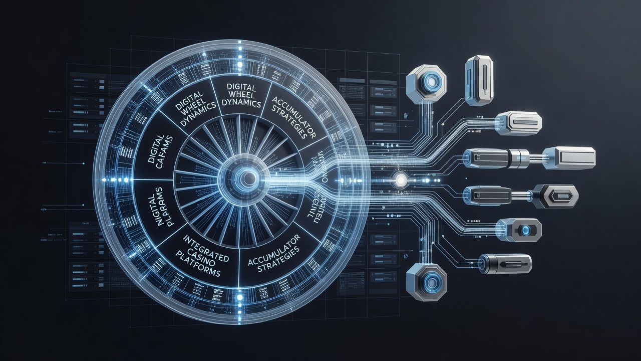 Digital roulette wheel interface integrated with accumulator betting options on a casino platform