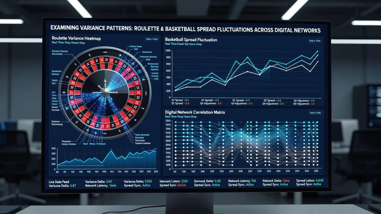 Network graph showing correlations between roulette sessions and basketball spread changes