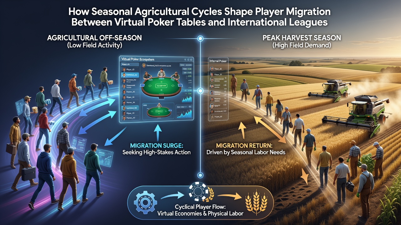 Data visualization showing migration trends between poker and cricket betting aligned with crop seasons